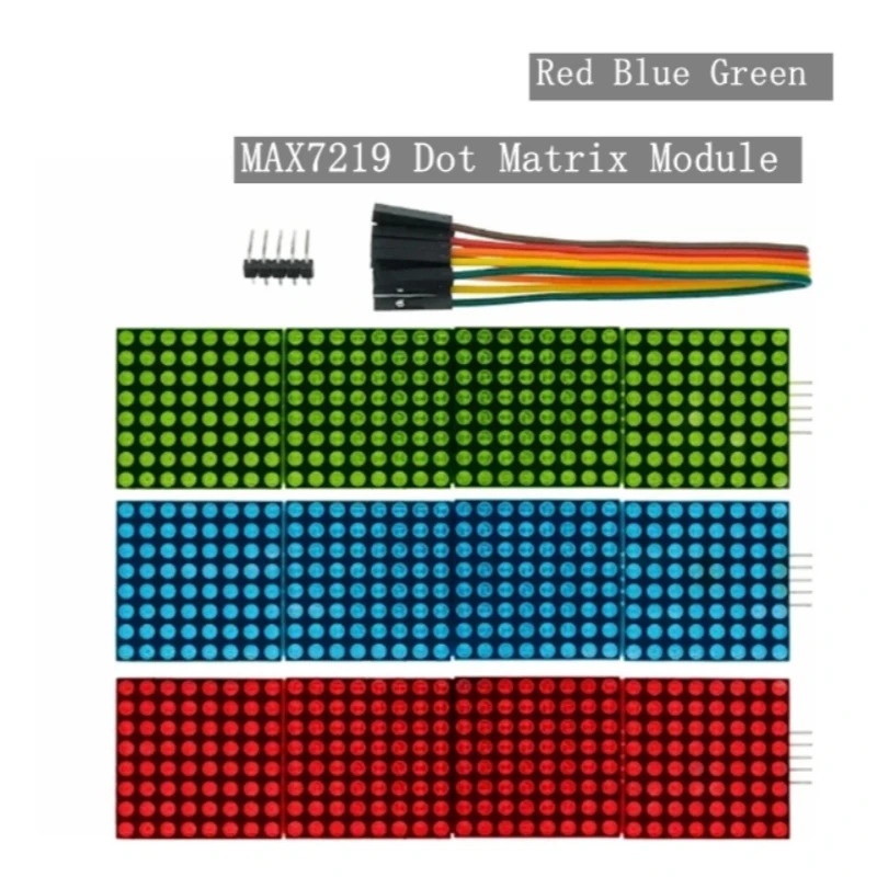 

Матричный Модуль MAX7219, микроконтроллер 4-в-1 с 5P линиями, красный/зеленый
