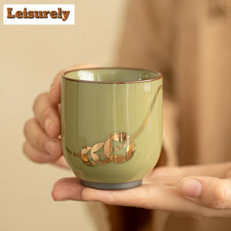 Chinese Officer Kiln Wealthy Master's Cup Creative Ceramic Tea Bowl Personal Tasting Meditation Cup Kung Fu Teaware Gift Box Set