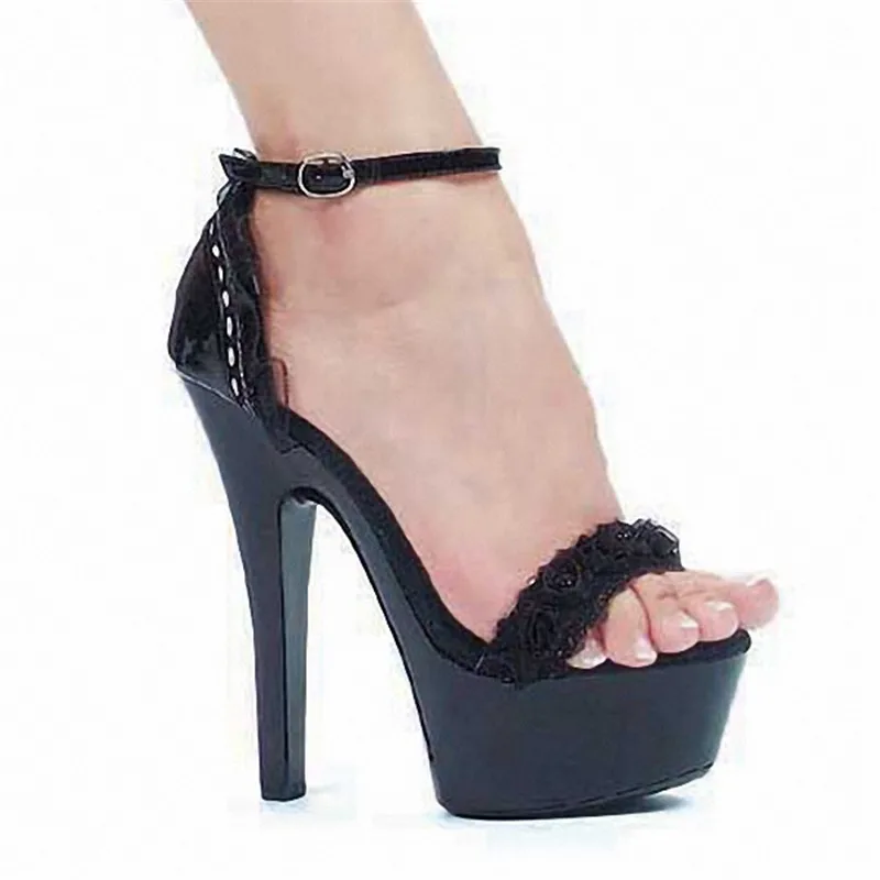 

Beautiful sexy ankle strap 15cm heels, pole dancing show, party runway dance shoes