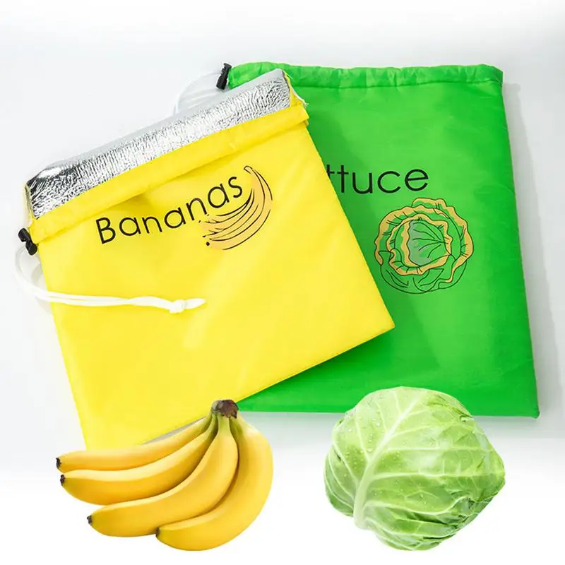 Fruit Vegetables Storage Bag Insulated and Shock-proof Lettuce Banana Fresh-keeping Bundle Pocket Drawstring Banana Preserve Bag