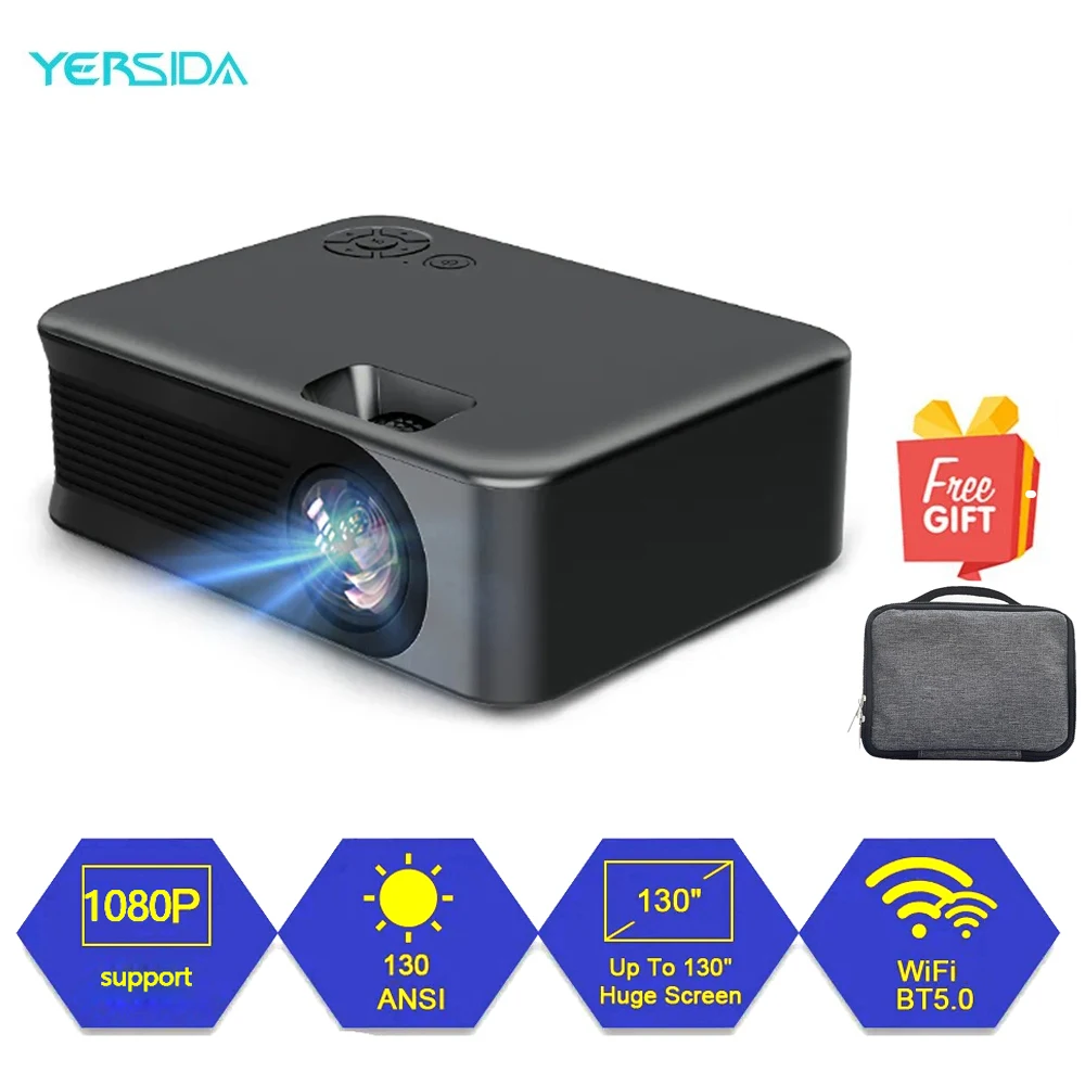 YERSIDA Projector A30C Mini Portable LED Home Media Player Audio Portable Proyectors 480x360 PixelsFor Supported Android Phone