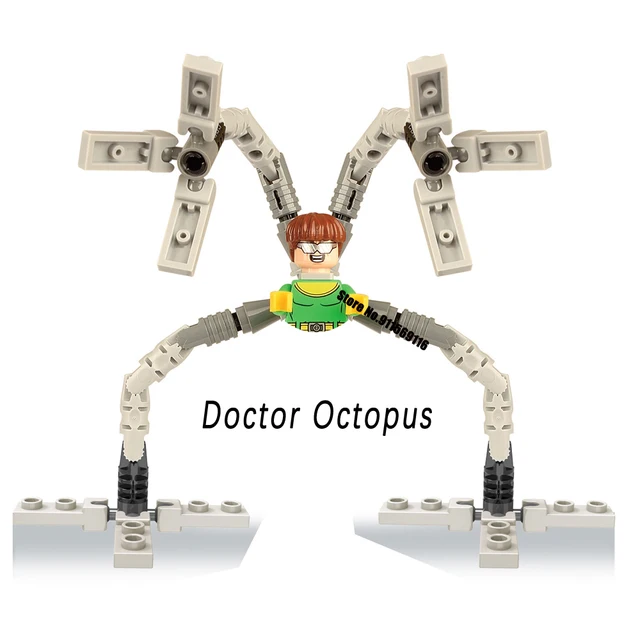 DISNEY Mysterio Doctor Octopus Spiderman Green Goblin Building Blocks Doctor Strange Sandman Lizard Action Figure Kid Toy Bricks M-X325