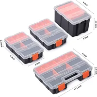Portable Parts Box Hardware Storage Toolbox Plastic Case Multi-Grid Combination Screw Storage Box Garage Repair Tool Box 2