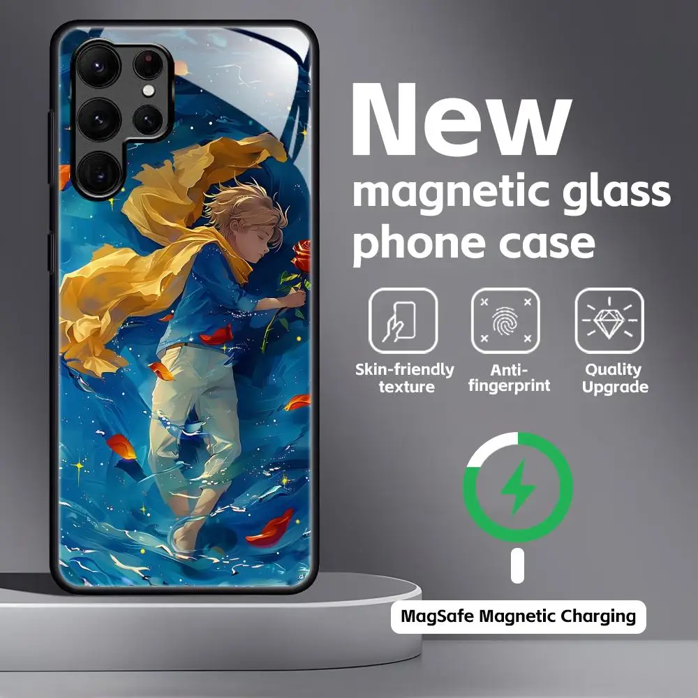 Anime The Little Prince Glass Magnetic Phone Case