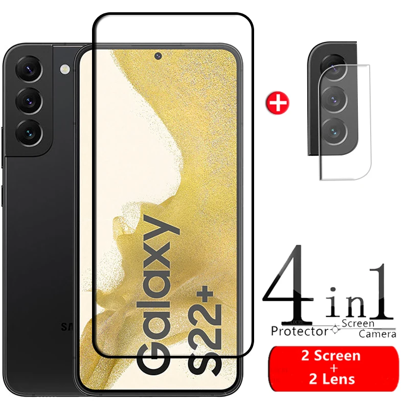 4 In 1 Per Samsung Galaxy S22 Plus Vetro Per Samsung S22 Plus Protezione A Schermo Intero In Vetro Temperato Per Samsung S21 S22 Plus Vetro