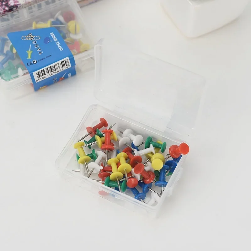 Push Pins 100/200/300 Pcs Assorted Making Thumb Tacks Multicolor Plastic Tacks Push Pins Cork Board Office School Stationery Supplies