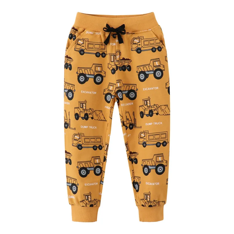 Jumping Meters 2-7T Cars Print  Boys Trousers Pants For Autumn Winter Cartoon Full Length Fashion Baby Sweatpants 1