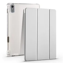 Premium Lenovo Legion Y700 Case with Pencil Holder - Folding Soft TPU Back Cover for Y700 2023 2025 (Gray)
