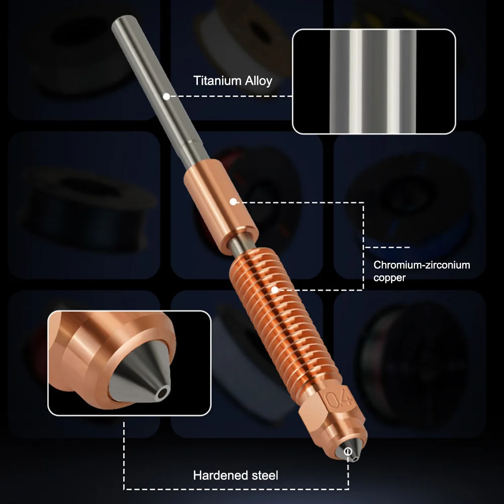 0.2/0.4/0.6/0.8/1mm K1C Nozzles Quick-Swap Hardened Steel High Temperature Resistant Nozzle For Ender 3 V3/ V3 Plus 3D Printers