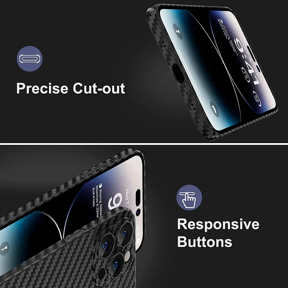 Slim Carbon Fiber Texture Luxury Hard Phone Case Cover