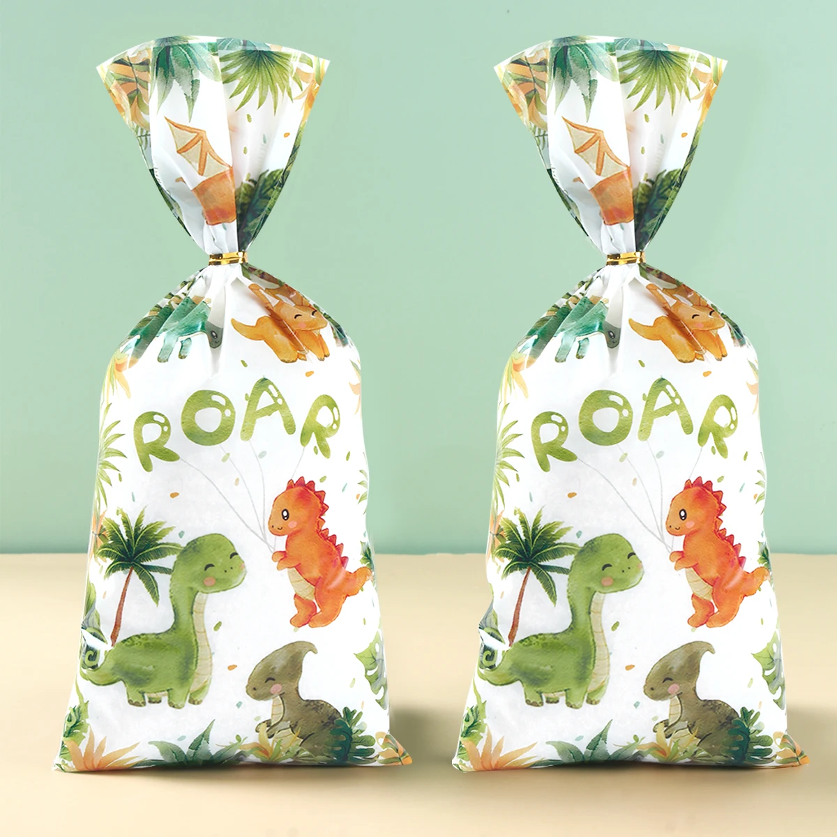 Jungle Animals Party Candy Gift Bags Biscuit Packing Bag Dinosaur Safari Gift Bag for Guest Kids Birthday Supplies Baby Shower