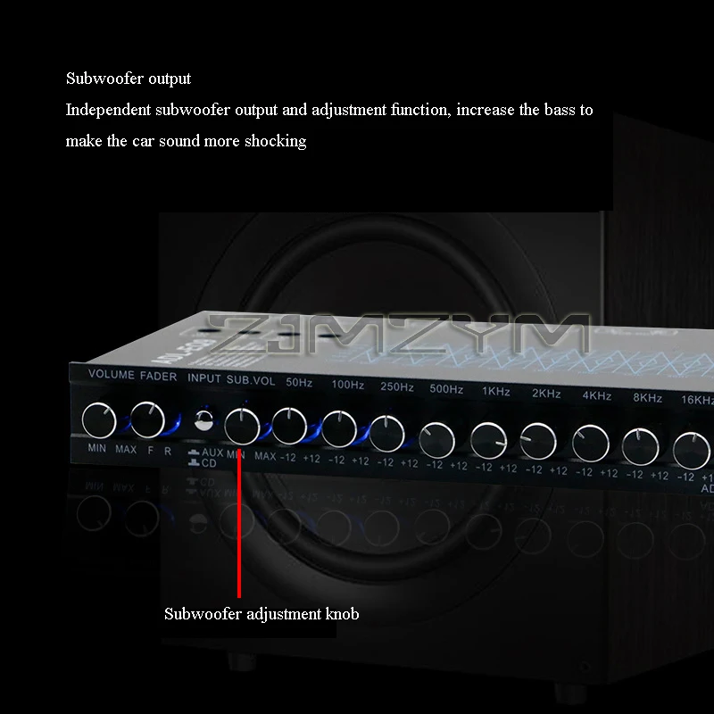 9 Band Graphic Car Equalizer Amplifier Equalizer With Adjustable Filter EQ Tuning Crossover Frequency Division Amplifier