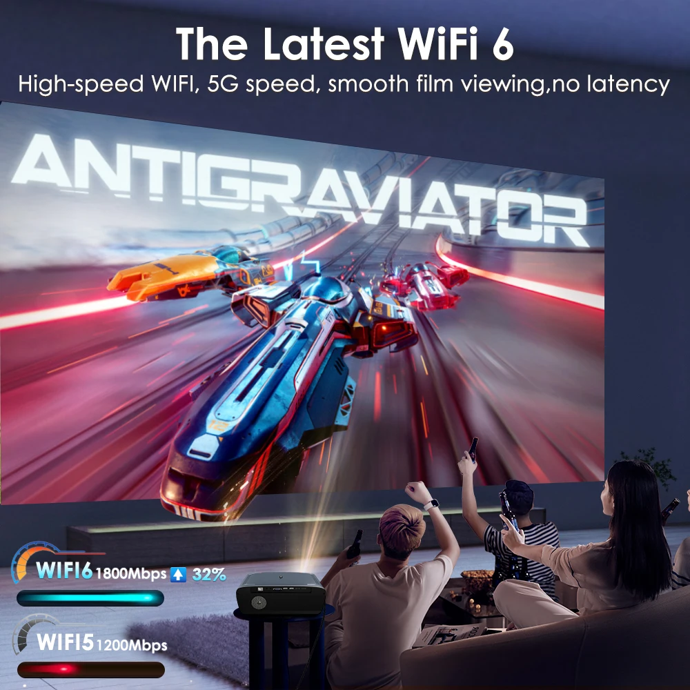 【4K UHD Android 11 Projector】Netflix Licensed 5G WiFi Dolby Video Outdoor Portable Home Cinema 80000 Lumens Projectors 2025 New 4