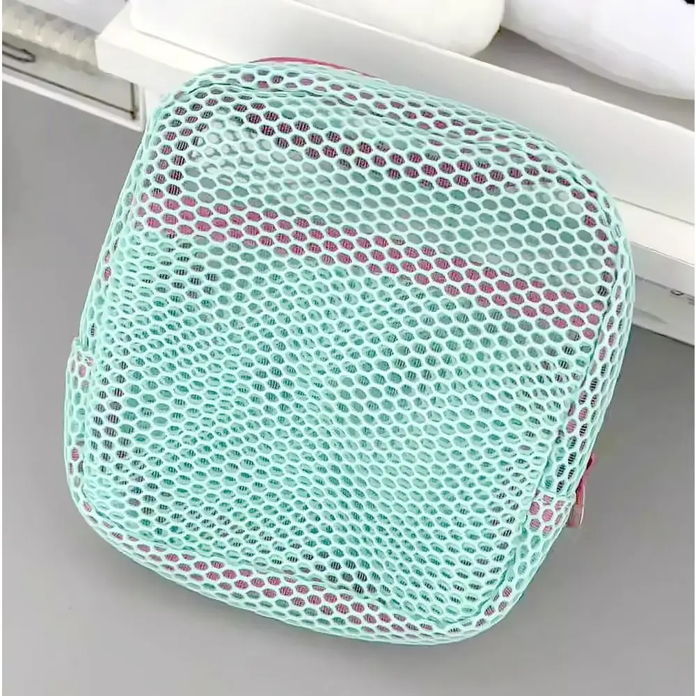 Lightweight Mesh Zipper Bags Portable Space Saving Travel Toiletry Pockets Rotary Hook Large Capacity Mini Makeup Pouch Home 3