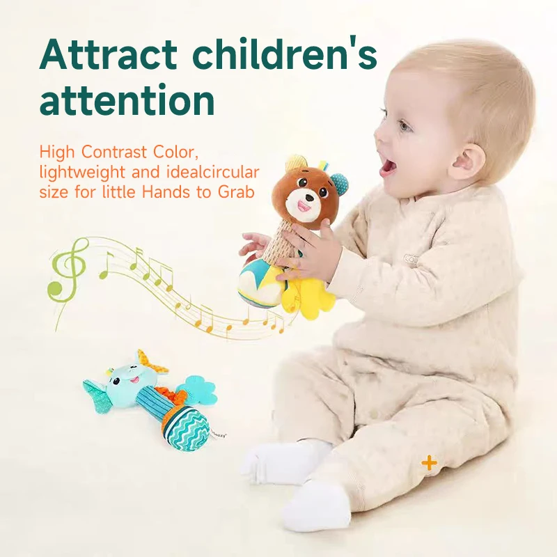Baby Soft Rattles Newborn Toys Cute Animal Rattle Toy Infant Crib Bed Stroller Seat Toys Toddler Grab Ability Training Plush Toy - 5