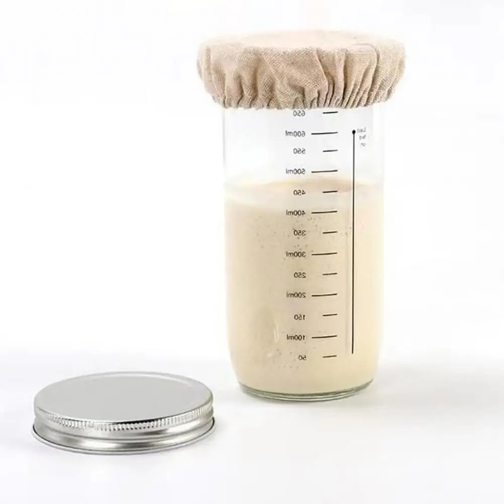 

Adjustable Cloth Cover Set of 3 Sourdough Starter Jar Cloth Covers Food Grade Bpa Free Unbleached Reusable Cloth for Kitchen