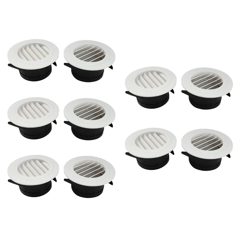 

10 Pieces 4 Inch Air Vent Louver, Air Grill Cover With Built-In A Fly Screen For Bathroom Office Home