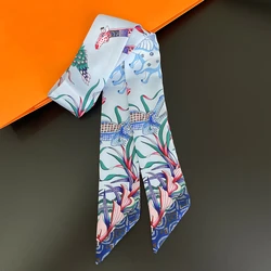 Luxury Silk Women's Scarf: Zebra in Bloom Design - Fashionable Hair, Bag Accessory & Neckerchief (6)