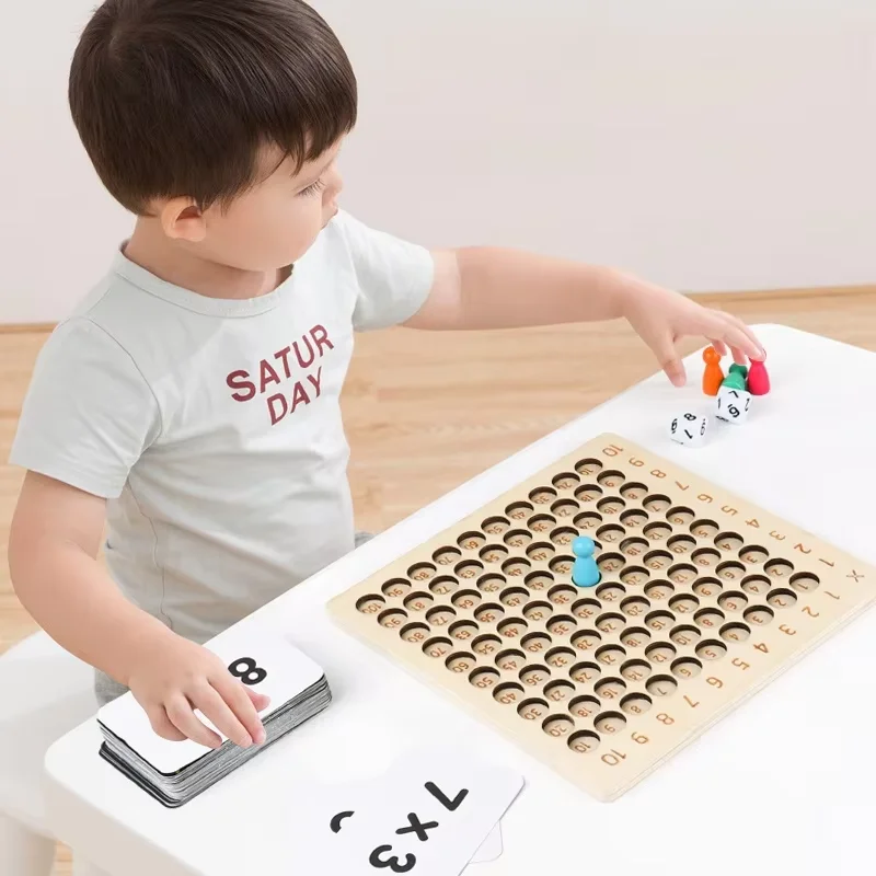 Montessori Educational Wooden Toys Children Baby Math Toys 99 Multiplication Table Math Arithmetic Teaching Aids for Kids Gifts math toys educational toys teaching aids toys
