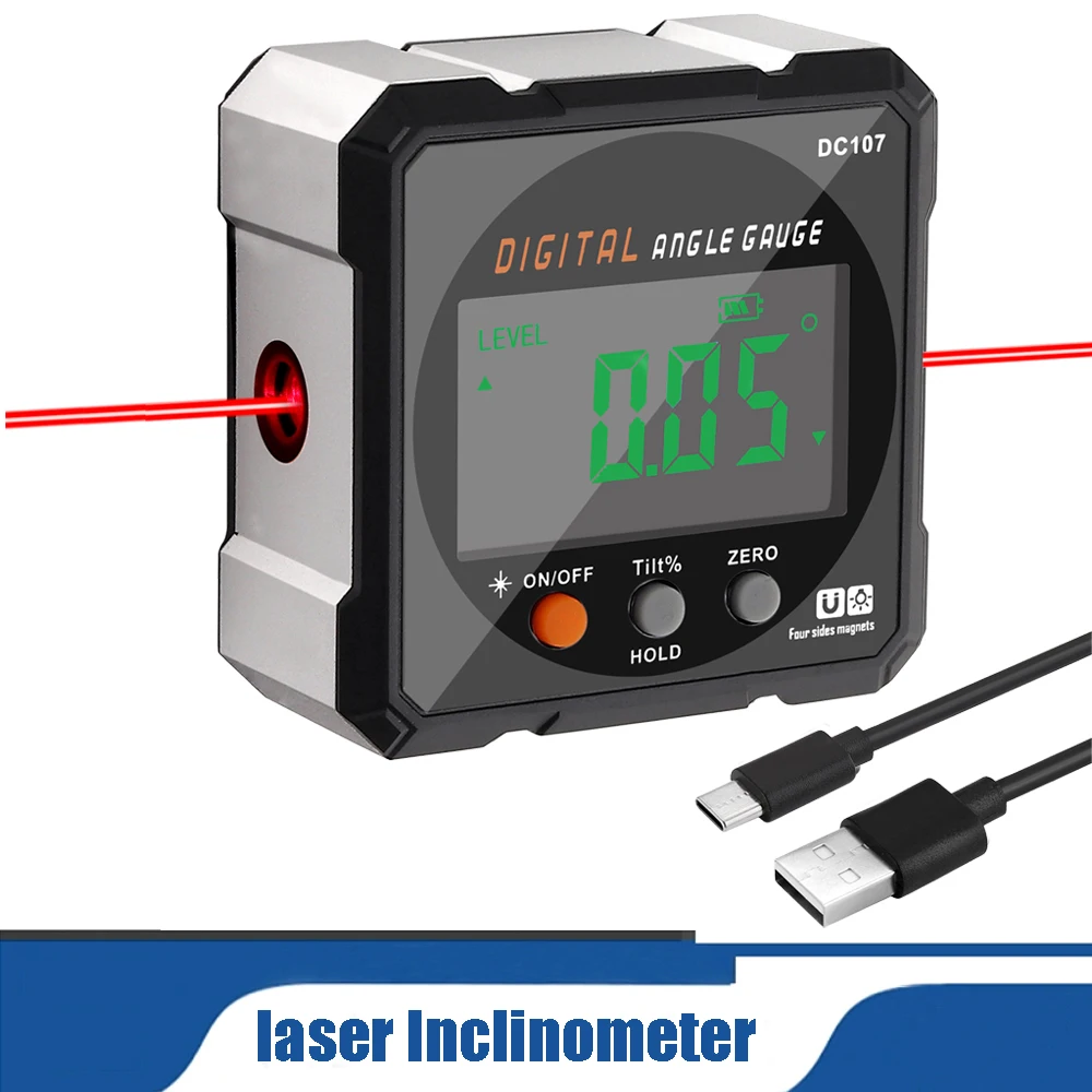 Laser USB Inclinometer Level Angle Finder Goniometer Tilt