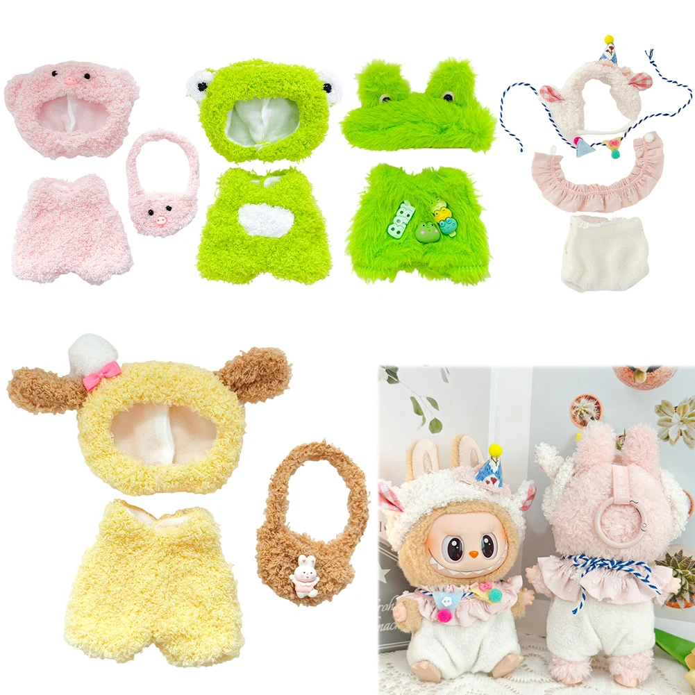 17CM Plush Doll Clothes Plush Doll Changing Clothes Dolll Clothes Suit Cartoon Cute Clothes Dolls Accessories