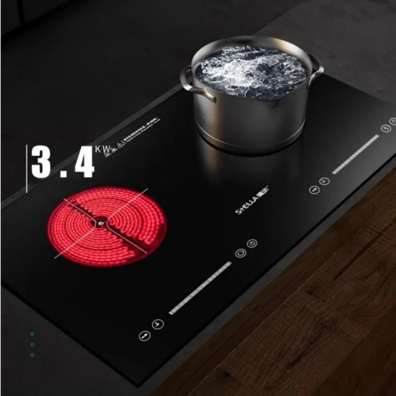 Built-in Electric Ceramic Stove and Induction Cooker 3400W Dual Cooker Kitchen Electric Cooking Plate Built-in Induction Cooktop