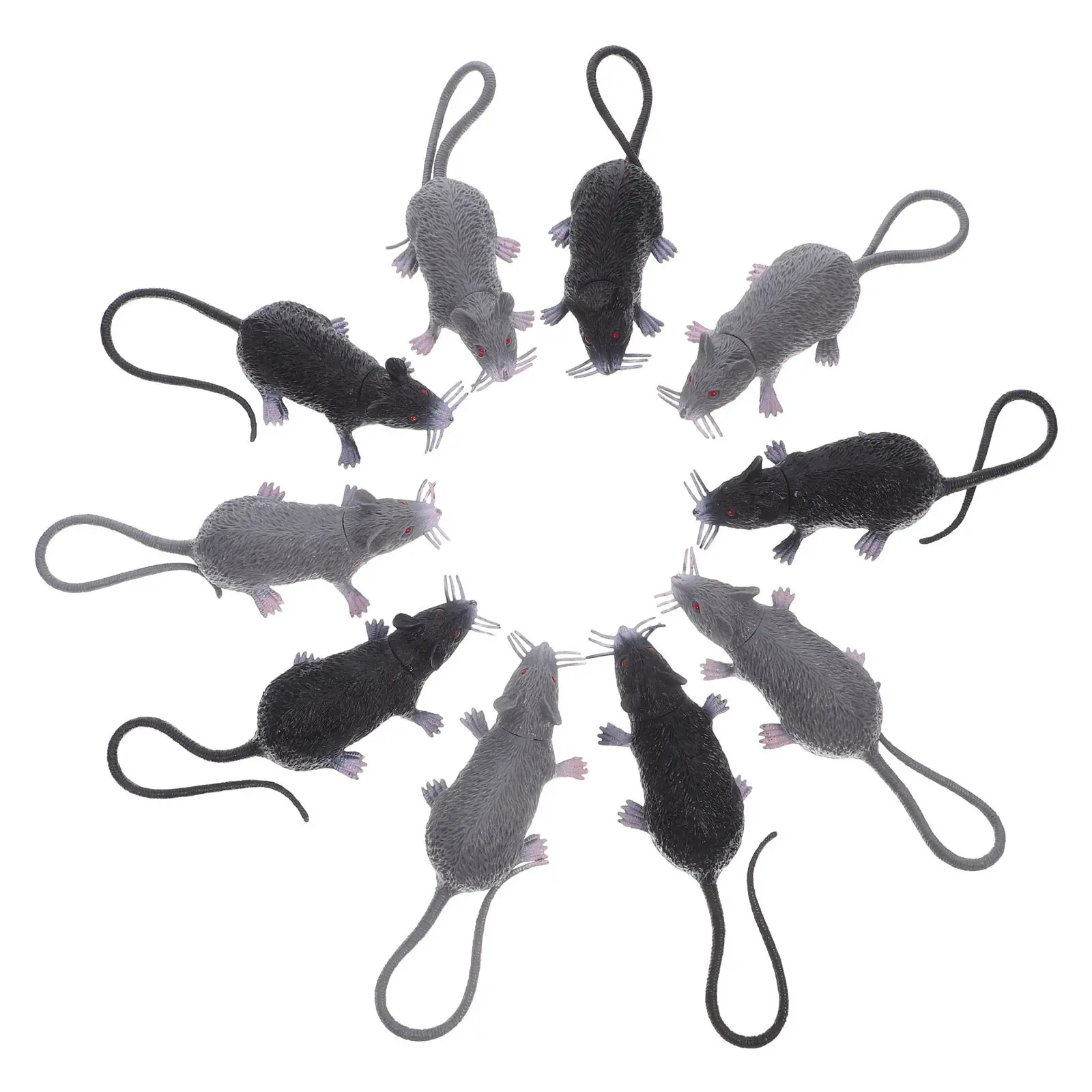 10Pcs 현실적인 가짜 쥐 시뮬레이션 장식 할로윈 장난 작은 플라스틱 마우스 실물 같은 무서운 파티 소품 장난 장난감 마우스