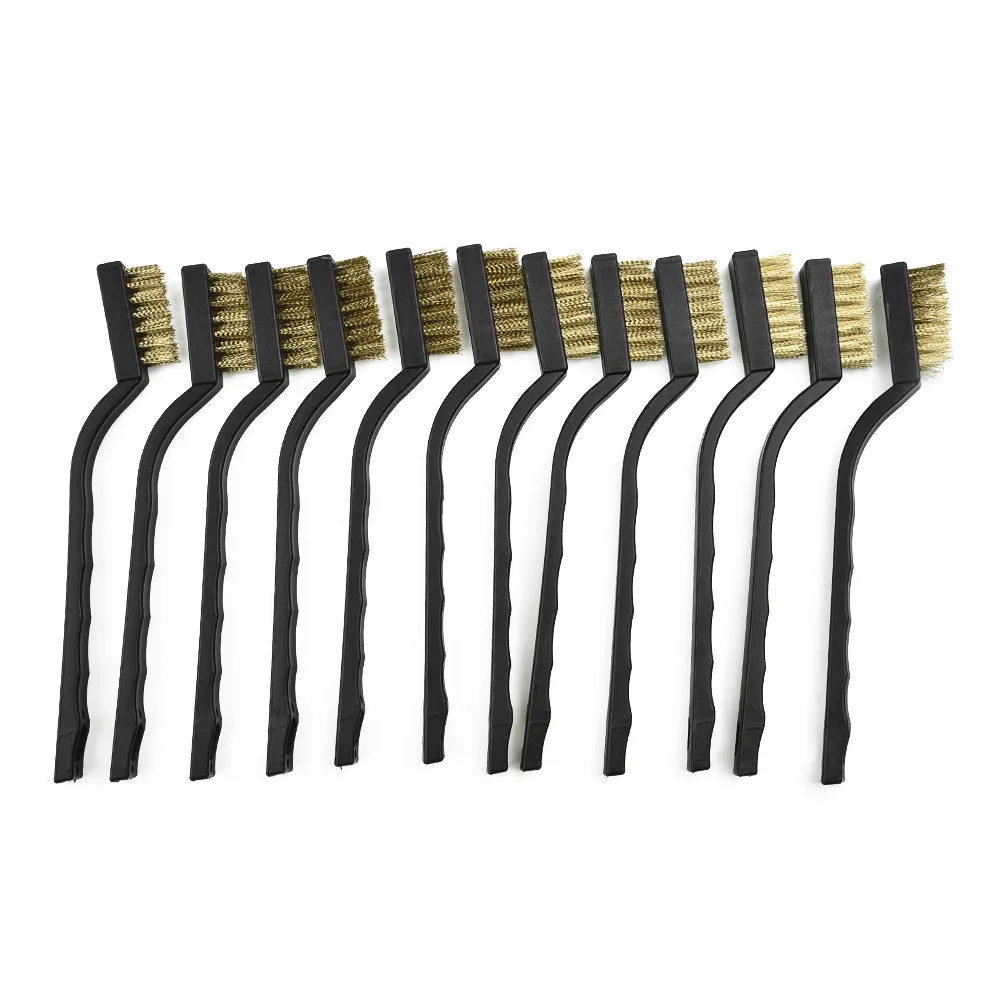 Wire Brush 12PCS Mini Micro Steel Brass DIY Paint Rust Remover