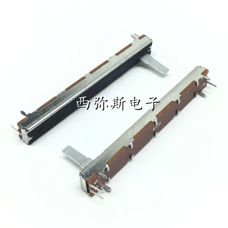1pcs，Straight slip potentiometer，SC6021N B10K，3pin，Total length 75mm, travel 60mm