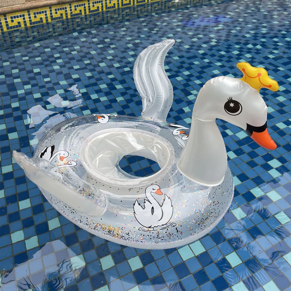 

New Animal Shape Swimming Ring with Handle Cute PVC Inflatable Thickened Life Buoy Children's Swimming Ring