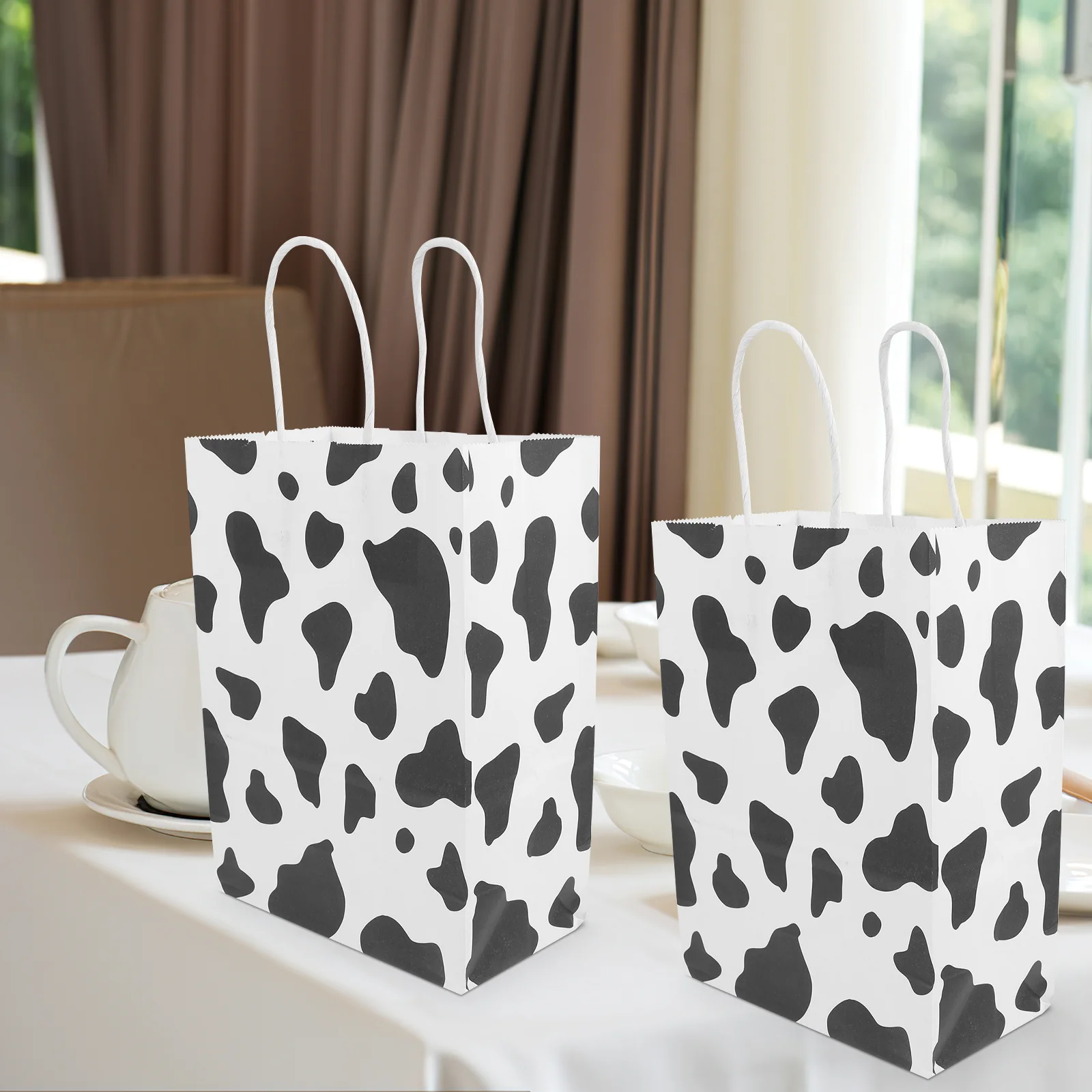 

Cow Print Gift Bags with Handles for Creative Party Treats and Jewelry Packaging