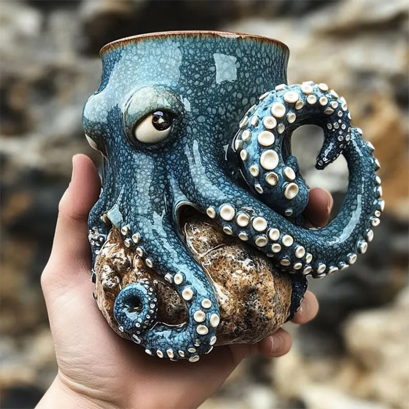 Octopus Nymph Ceramic Coffee Mug – 11 Oz, Lead-Free Design (Multiple Colors) 4 thumbnail image