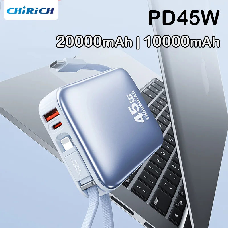 45W 20000mAh Banca di potere di grande capacità Ricarica rapida 10000mAh Batteria esterna portatile USB C per laptop iPhone Samsung Xiaomi