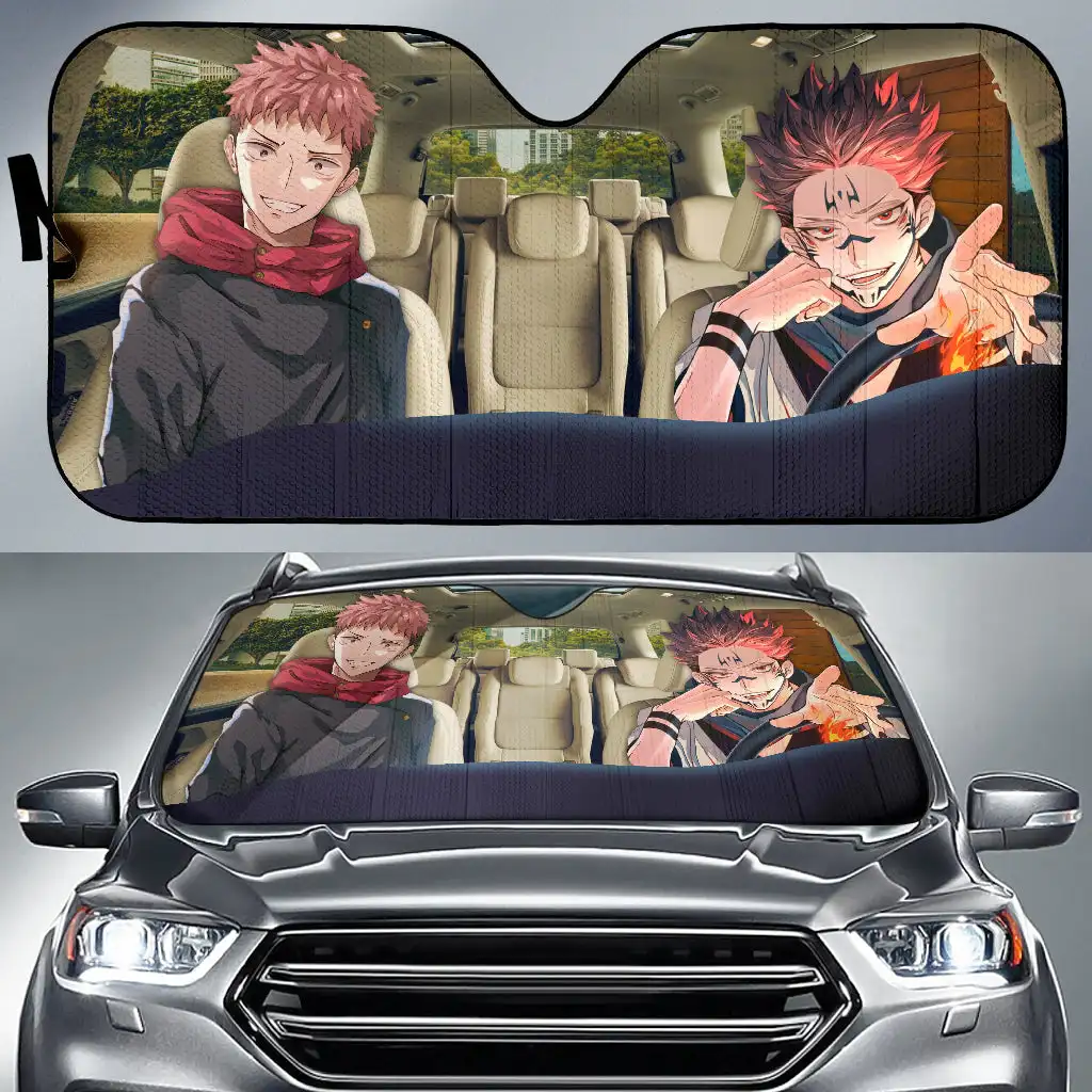 Jujutsu Kaisen Yuji Nobara Satoru et Sukuna Akaza et Sukuna Voiture Auto  Parasols Anime Voiture Pare-Soleil