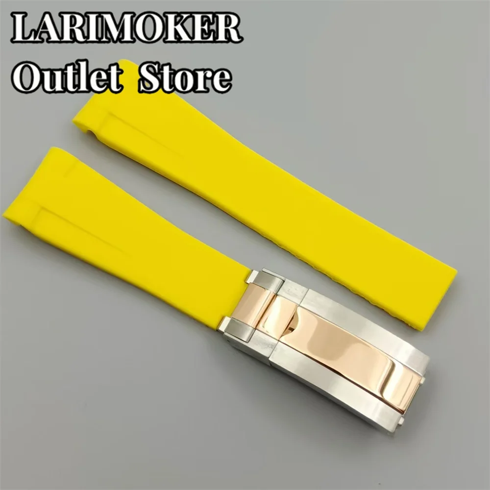 20mm Multi-Color Rubber Watch Strap with Stainless Steel Buckle