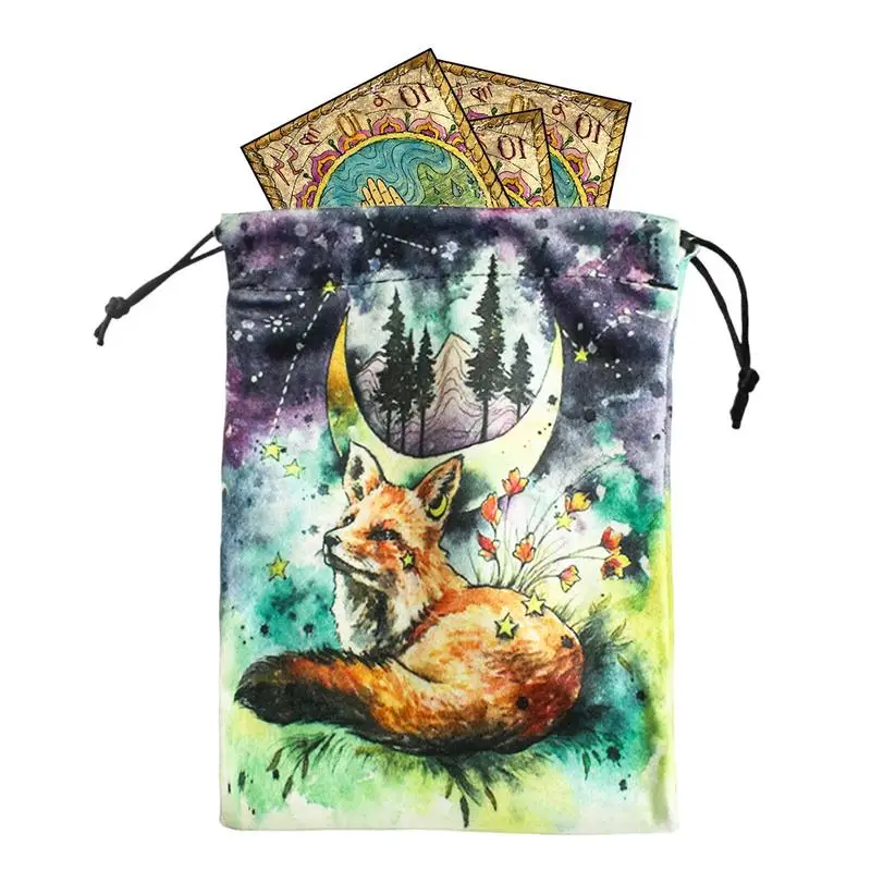 

Бархатная сумочка для хранения карт Tarot с изображением животных
