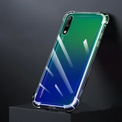 Enhanced Transparent Silicone Shockproof Luxury Phone Case with Airbag Protection for Huawei P Smart 2019 (Clear)