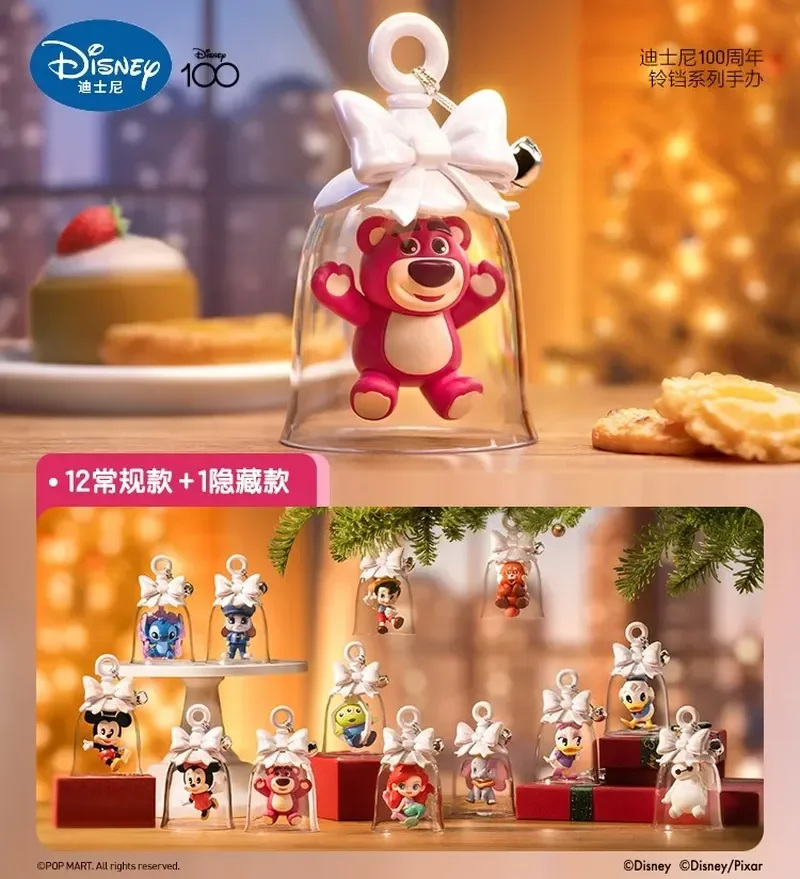 Disney 100Th Anniversary Blind Box Bell Series Anime Figure Surprise Guess Bag Topolino Sirenetta Ariel Pinocchio Xmas