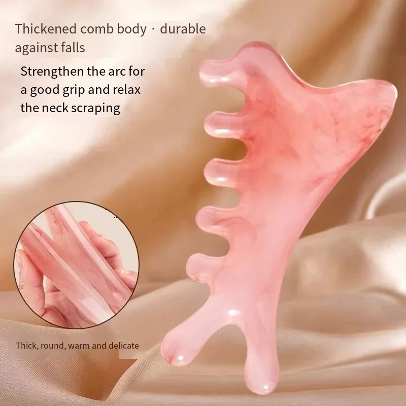 4-in-1 Resin Massage Tool For Scalp Eye Shoulder & Neck Massage Facial Massage Board Acupuncture Therapy Combs Body Relaxation