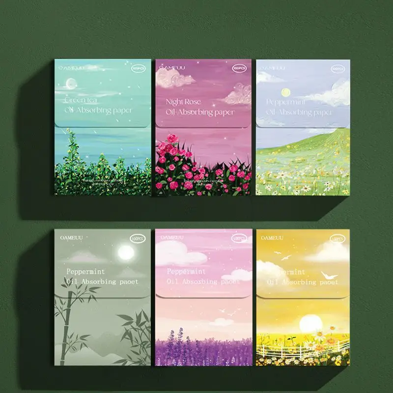 Description Picture 2 of item100Pcs/box Face Oil Blotting Paper Protable Matting Face Wipes Facial Cleanser Oil Control Oil-absorbing Face Cleaning Tools New