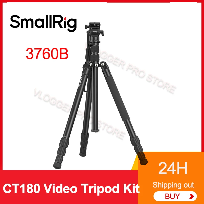 VESTA Mini Treppiede Vanguard Per Fotocamera E Smartphone, In Alluminio, Portata 2kg, Con Adattatore E Testa A Sfera, Pieghevole 17,5cm, Nero - 5