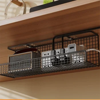 High Quality Under-desk Cable Management Tray with Clamp Metal Wire Socket Storage No Drill Wiring Storage Rack Office 1