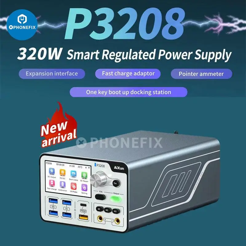 

AIXUN P3208 P2408S Smart Regulated Power Supply for iPhone 6-14 Pro Max Phone Short Circuit Detector Battery Fast Charging Board
