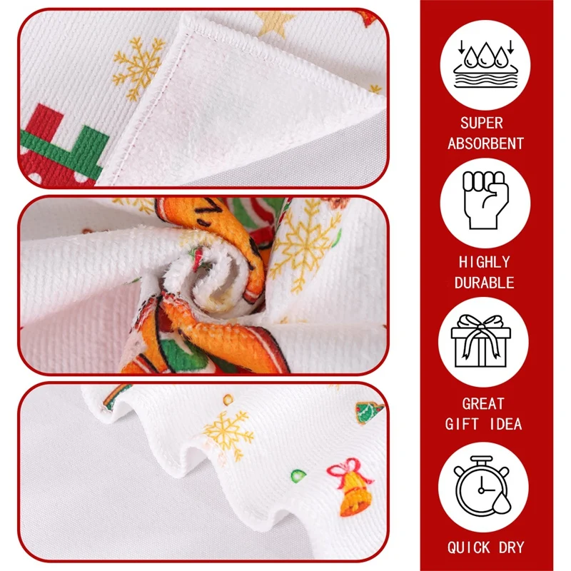2pcs Christmas Kitchen Towels 6