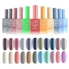JR 6pcs 15ml gel nail polish set Including Red Pink Nude Gel Polish Kit UV LED Soak Off Polish Home DIY top coat base coat gifts 2