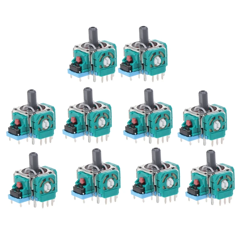 10Pcs 3D Joystick Potenziometro Joystick Verde Per Ps5 Ps4 Controller Di Gioco Joystick Vibrante Parti Di Riparazione