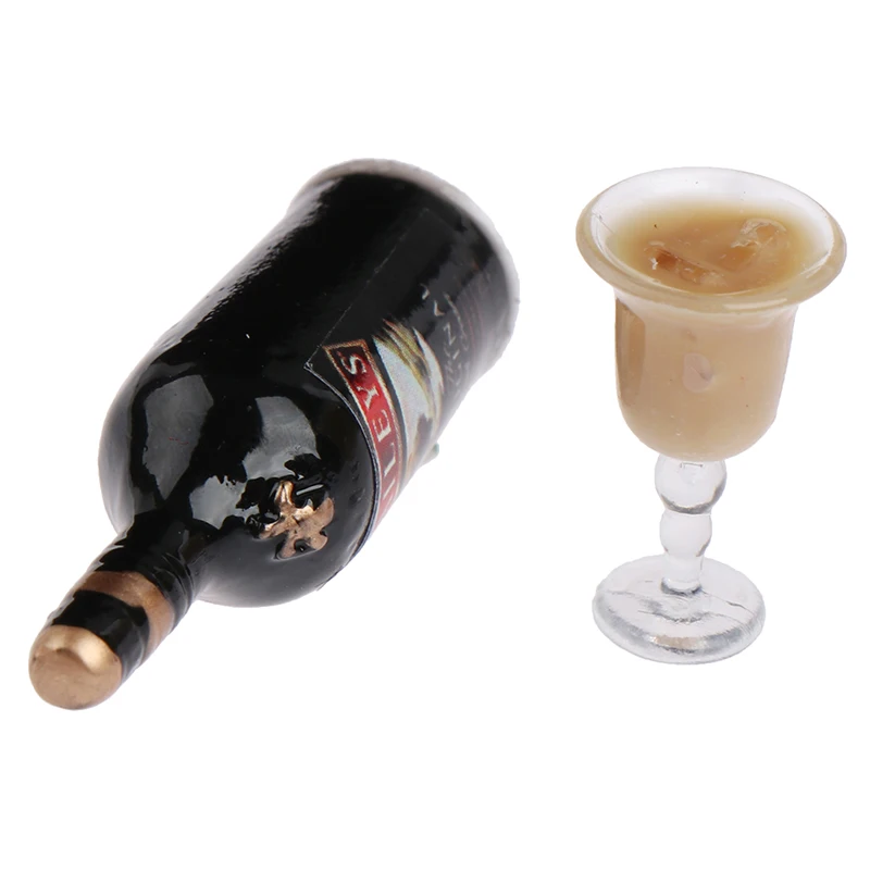 1set 1/12 Dollhouse Miniature Accessories Mini Wine Bottle Set Simulation Drinks Model Toys For Doll House Decoration 6