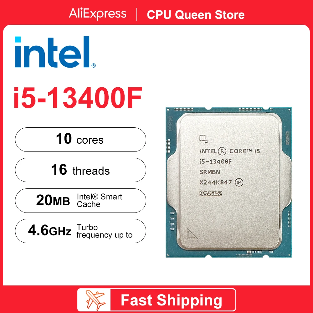 Intel-Nouveau Core i5-13400F i5 3400F 2.5 GHz paticores seize fils CPU  Processeur 10NM L3 = 20M 65W LGA 1700 scellé et avec ventilateur -  AliExpress