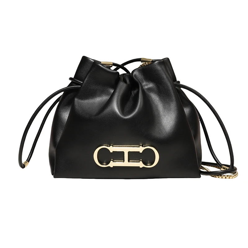 حقيبة كتف أحادية اللون مصممة للسيدات، تتميز بنمط ك...