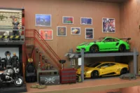 1/18 1/24 1/43 1/64 Parking Rack Lift Garage Model Car Scene 1
